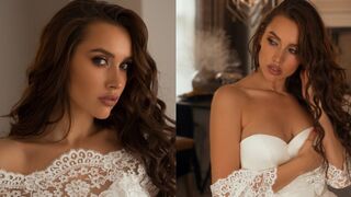 The bride was running away from the wedding, naked and horny