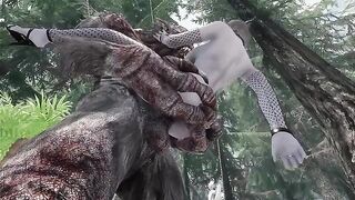 Dark Elf gets her beaver smashed by a Troll