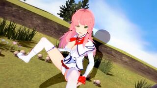 Hentai Kaifuku with Flare Arlgrande, Jiora, and Freia in animated action
