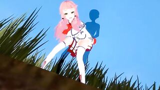 Hentai Kaifuku with Flare Arlgrande, Jiora, and Freia in animated action