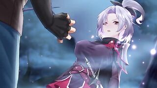 Girl Assassin has sex with her partner, showcasing her deadly charm in a 2D hentai game