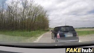 A unregistered driver gets creampied by a cop in a steamy FakeCop scene
