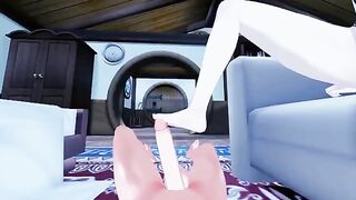 Foot job with Lumine in a unique style inspired by Genshin Impact