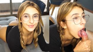 A pretty baby has a very good talent for sucking and taking a long time