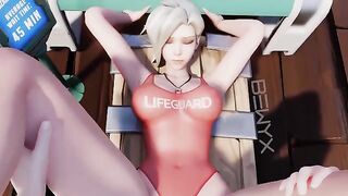 Overwatch's Mercy gets fucked in missionary position in a steamy scene