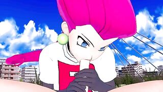 Jessie from Team Rocket fucks your Pokémon in this hot anime scene