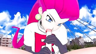 Jessie from Team Rocket fucks your Pokémon in this hot anime scene