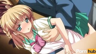 A cute girl has fun and plays with her nice boobs