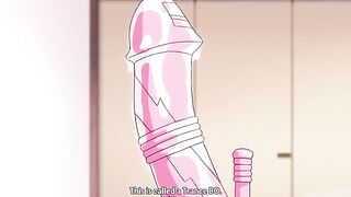 A hot girl in hentai style is fucking with two guys at once
