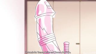 A hot girl in hentai style is fucking with two guys at once