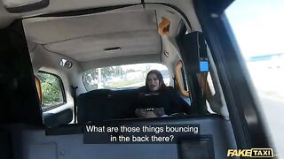 Fake Taxi ride with Sabien Demonia in fishnets endsdirty