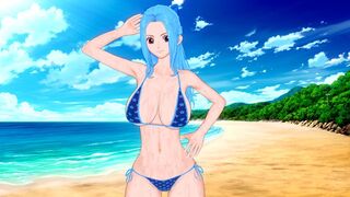 Busty babe Vivi gets fucked on the beach - One Piece