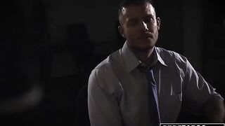 Shady reporter fucked Evelyn Claire in the office for revealing sensitive information