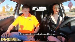 Fake driving school instructor cheats with student in a car