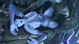 Cortana gets her pussy railed by everyone in an intense scene