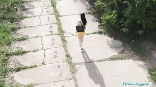 A guy spied on a hot babe taking a piss with his drone and fucked her for cash