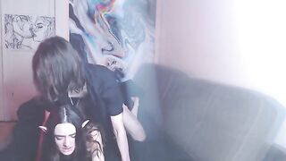 A couple enjoys intimate moments to their favorite song