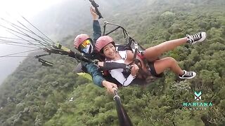 Colombian actress Mariana Martix squirts while paragliding in a steamy outdoor scene