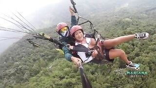 Colombian actress Mariana Martix squirts while paragliding in a steamy outdoor scene
