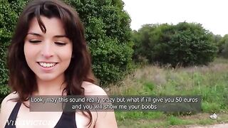 A pretty runner has a hot outdoor sex session with a stranger, showcasing her daring side