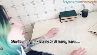 The cute schoolgirl was fucked by her teacher in a daring encounter