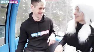 A hot blondie, Christy White, enjoys outdoor sex in a public place