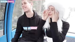 A hot blondie, Christy White, enjoys outdoor sex in a public place