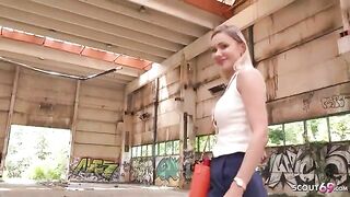 Blonde beauty Verena Maxima gets fucked hard in public by agent