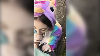 A prank with a girl running away naked, caught in a steamy outdoor scene