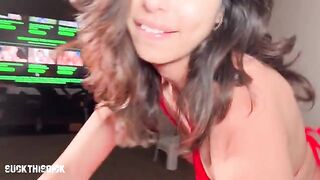 Reina Rae, the sexy Latina from California, experiences her first face fuck and pussy pounding