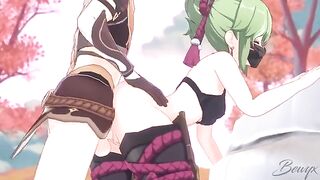 Kuki Shinobu gets fucked by a big cock in an intense doggy style scene
