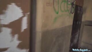 An 18-year-old babe is fucking for money in the basement