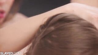 Two gorgeous roomies, Gianna and Sky Bri, are engaging in passionate intimate acts