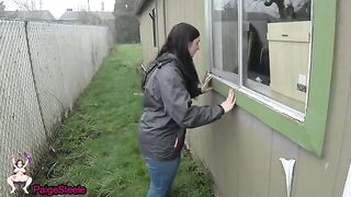 The surveyor was caught spying and got fucked by a curvy beauty