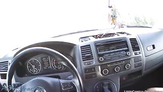 A cute girl hitchhiked, got fucked in the car, and came back