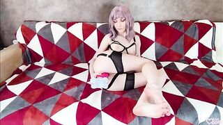 I brought cum on my sexy black underwear