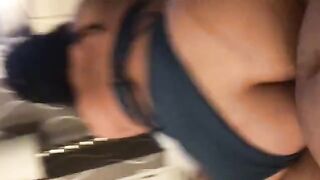 Big booty Asian momma rides and sucks a big white cock in Miami