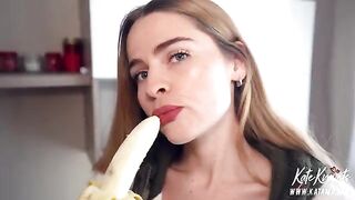 A hungry neighbor makes amazing eye contact with a cute girl