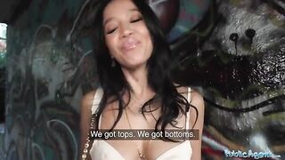 A perfectly formed natural model Asia Vargas gets fucked publicly for cash