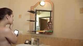 Hot mature with big boobs enjoys solo sex early in the morning