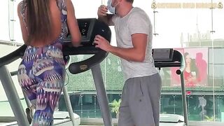 A hot girl with a bubble butt was picked up at the gym for sex