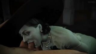 The Lady Dimitrescu sucks cock of Overwatch hero