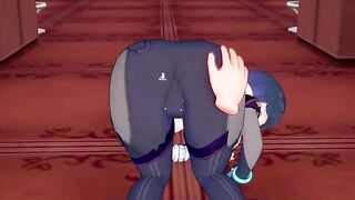 The beautiful babe is about to be fucked by the handsome Yelan in Genshin Impact