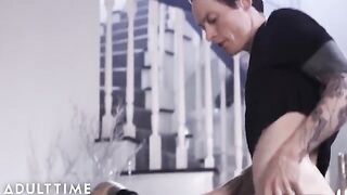 Owen Gray's huge cock for Charlotte Sartre's freshly gapped ass