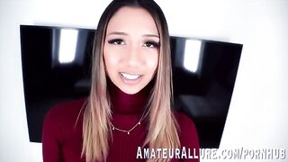 Skinny teen Kimora Quin loves when a cock slides down her throat