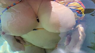 A guy saw his step sister masturbating in the hot tub and fucked her