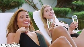 A stunning beach scene with a hot foursome featuring Dream girls Agatha, Freya & Lika