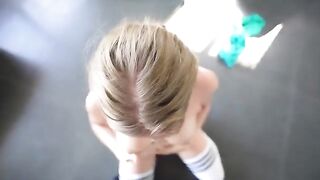 A sweet and sweaty teen gets fucked hard in the gym by a mysterious figure