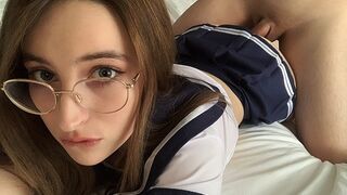 The stepsister shot a video of her tight pussy being fucked - BellaMurr