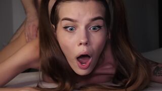 Petite teen with a tight ass gets fucked hard and deep